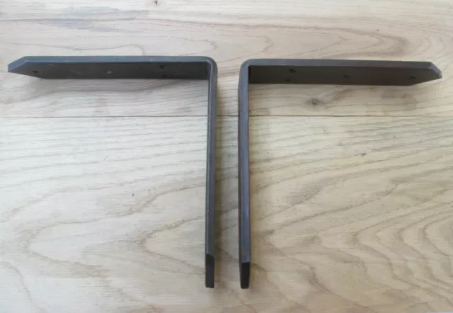 PAIR OF HEAVY ARROWHEAD 9" Rustic industrial cast iron shelf  brackets