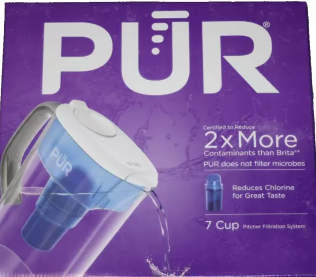 PUR 7 Cup water Pitcher Filtration system + 1 Filter PPT700W - NIB