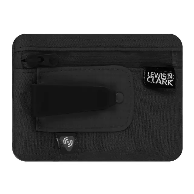 LEWIS N. CLARK RFID-Blocking Hidden Clip Stash Travel Belt Wallet Black ...