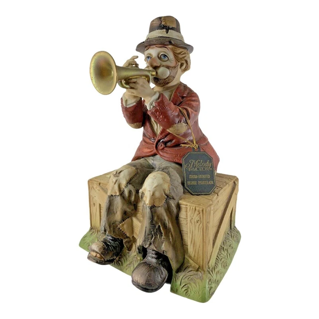 VINTAGE WACO MELODY in Motion Willie The Trumpeter Hobo Music Box Not