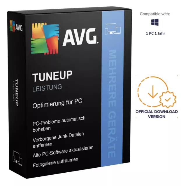 AVG Tuneup 2024 Utilities 10 Geräte PC Mac | 1-2-3 Jahre | Vollversion KEY