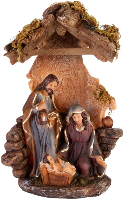 Sainte Famille Jésus Marie Joseph Statue Religieuse Résine Figurine 16 x 25 cm