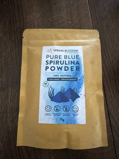 SPRING BLOSSOM SBS0010 Pure Blue Spirulina Powder 75g - brand new BBE ...
