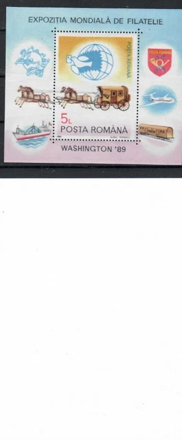 Romania 1989 EXPOZITIA FILATELICA   WASHINGTON     BLOCK  MNH