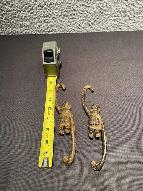 Cast Iron Monkey Hook S Plant Hanger Black 8” Long LOT/2 3