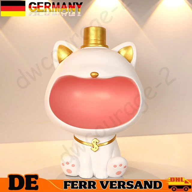 Resin Cat Storage Box Ornament Home Decor Miniature Cat Figurine for Living Room
