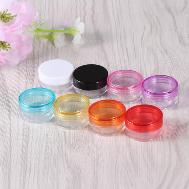 50Stück 10Farbe 3g Mini Leer Kosmetikdose Döschen Creme Dosen Tiegel Transparent