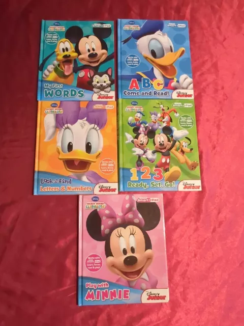 Lot Of 5 Disney Mickey Mouse Clubhouse My First Smart Pad Books, Disney Junior