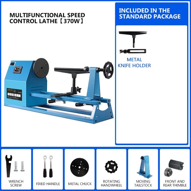 Torno de torneado de madera torno de carpintería torno de velocidad ajustable 370W/550W