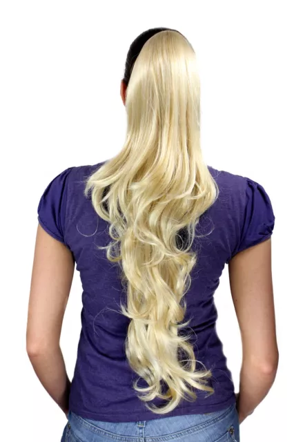 Haarteil/Zopf hellblond sehr lang gewellt mit Butterflyclip ca. 70 cm T117-611