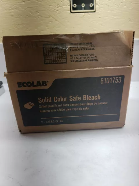 Box Of 2 Ecolab 6101753 Solid Color Safe Bleach