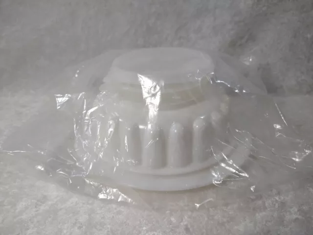 Juego de 4 piezas de molde de gelatina de triple gelatina blanco Tupperware vintage con instrucciones nuevo de lote antiguo 1987