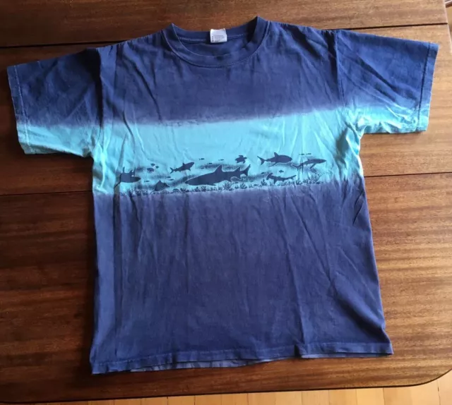 Oregon Aquarium Blue/ Aqua Blue T-Shirt Medium