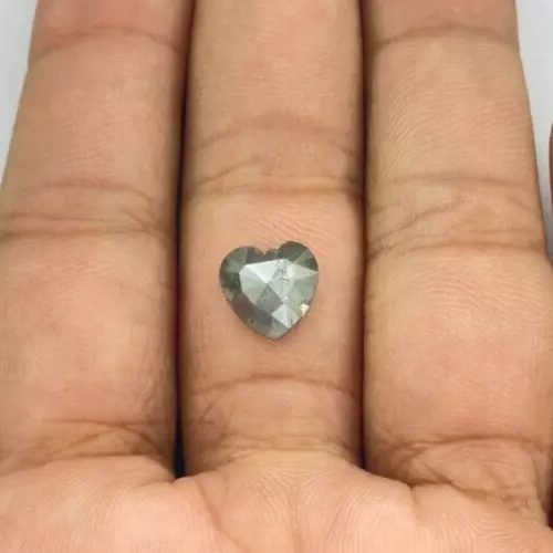 Loose Natural Diamond 2.74Tcw Gray Heart Brilliantcut Diamond