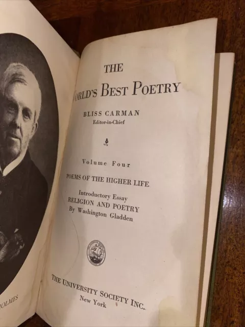 World's Best Poetry Hardcover Bliss Carman Volume 4 HC Higher Life 1904