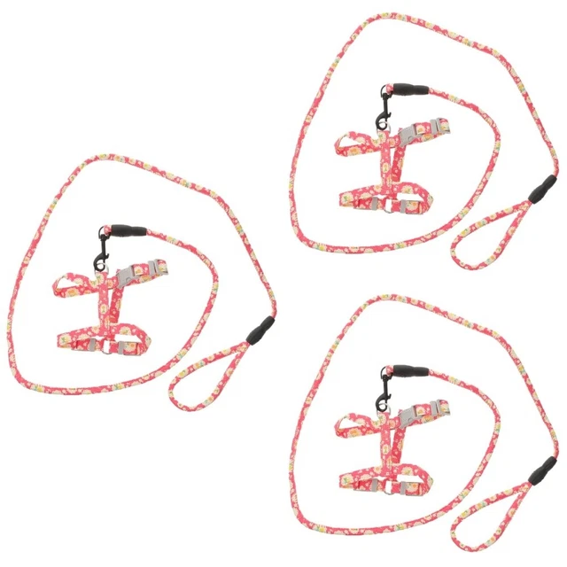 3 piezas mazo de cables para gatos ajustable y perro de lino, el cinturón trasero antiperdidos