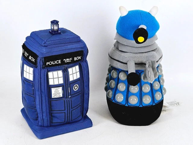 DOCTOR WHO TARDIS Phone Booth Police Public Call Box Plush 8" & Darlek ...