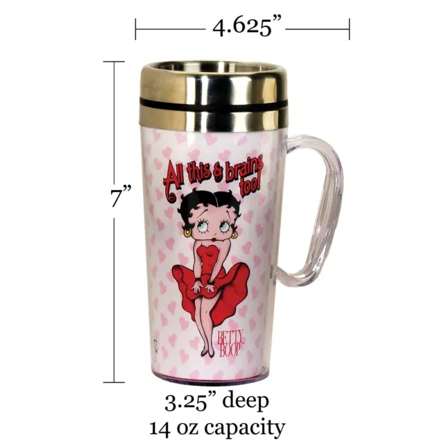 Spoontiques - Insulated Travel Mug - Betty Boop Brains Coffee Cup - Coffee Lo... 3