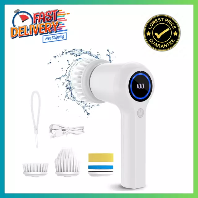 Synoshi | Electric Spin Scrubber, Power Cleaning Brush With 4 Replaceable Clean