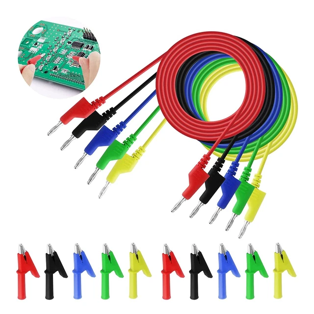 Sonde Multimètre Testeur Silicone électricien Cordon Mesure Pinces Crocodile vis