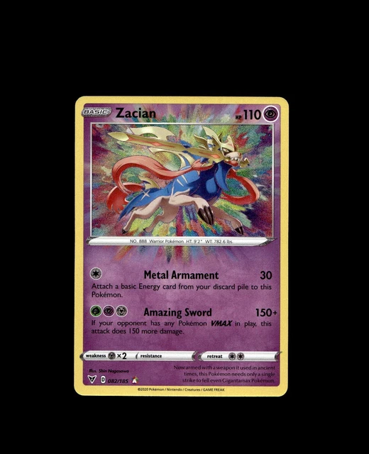 Pokemon Vivid Voltage Zacian Amazing Rare Holo 082/185