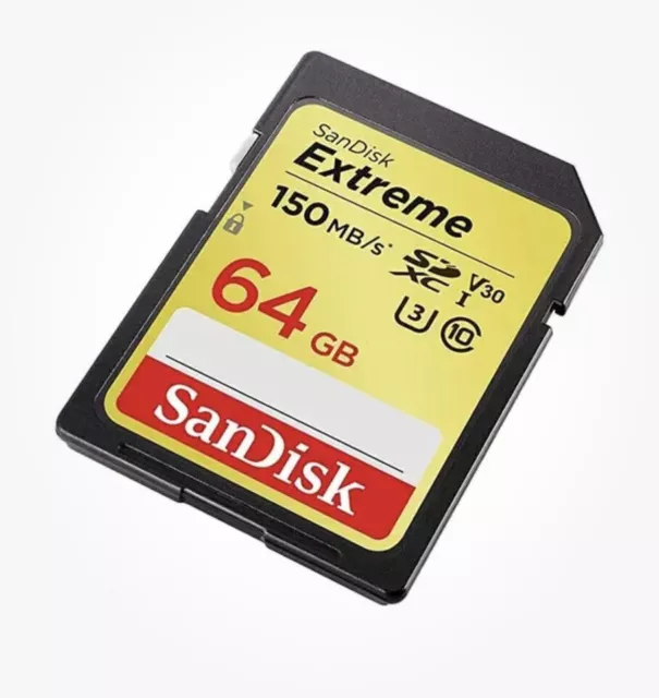 Genuine SanDisk Extreme 64GB SDXC Digital Memory Card 90MB/s V30 Class 10 4K New 2