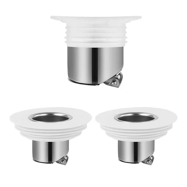 Bouchon D'étanchéité Conique Silicone Avec Poignée Acier - 23x30x28 Mm - Vidange Aquarium, Réservoir - Blanc