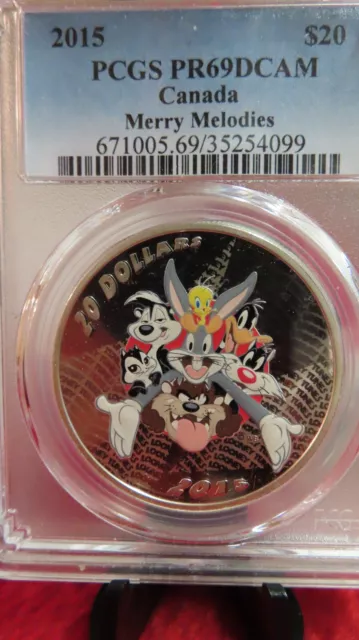 Looney Tunes 2015 Canada Merry Melodies Silver Coin PCGS Graded PR PF 69