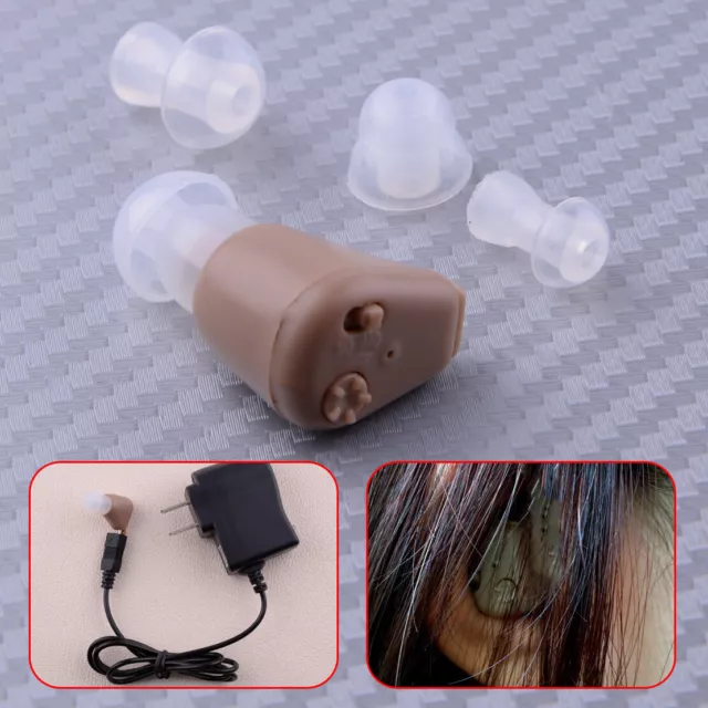 Mini USB Ear-in Hearing Aid Tone Sound Amplifier Assistance Rechargeable US lp