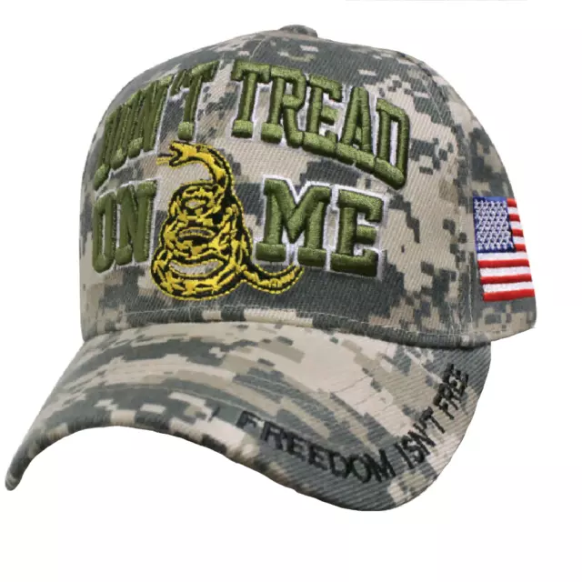 2nd Amendment Don't Tread on Me Snake ACU Digital Camo Embroidered Ball Cap Hat
