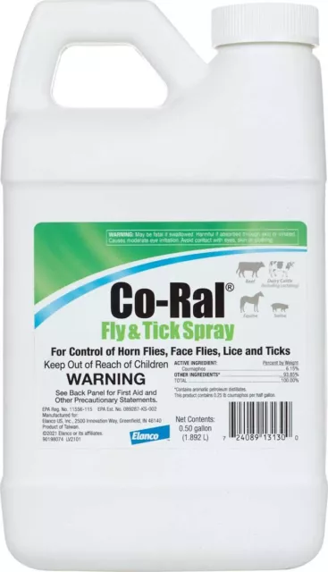 Co-ral Fly and Tick Spray 64oz Horse swine Dairy