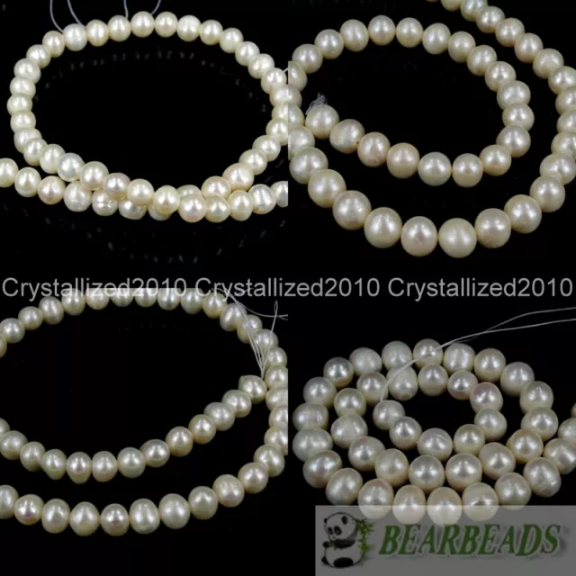 Natural White Freshwater Pearl Round Beads 5mm 6mm 7mm 8mm 9mm 10mm 11mm 16" 2
