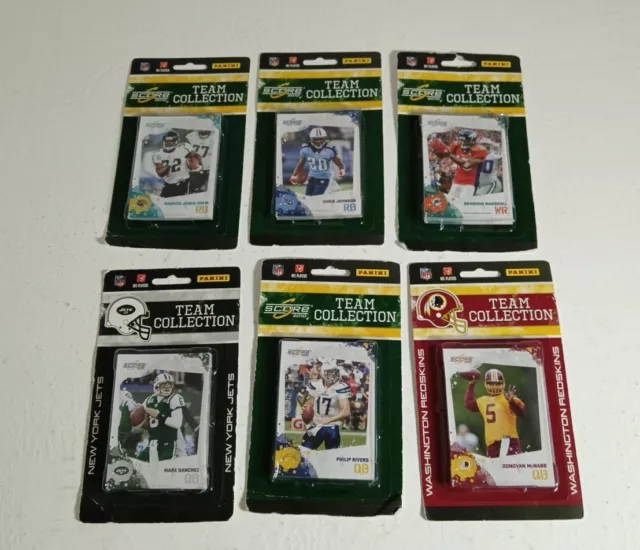 6x Panini Score NFL American Football 2010 Team Sammlung Karten Box versiegelt