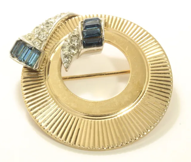 Vintage Marcel Boucher Art Deco Crystal Rhinestone Baguette Geometric Brooch Pin