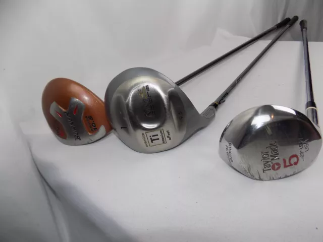 Lot of 3 Golf Club Drivers LH Taylor Made 5 10.5 Burner King Cobra Lot of 3 Golf Club Drivers LH Taylor Made 5 10.5 Burner King Cobra
