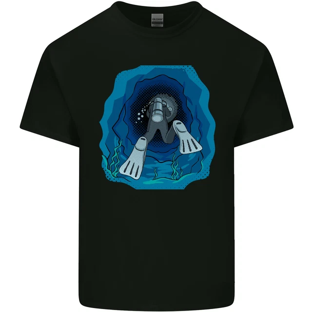 3D Scuba Diver Diving Mens Cotton T-Shirt Tee Top