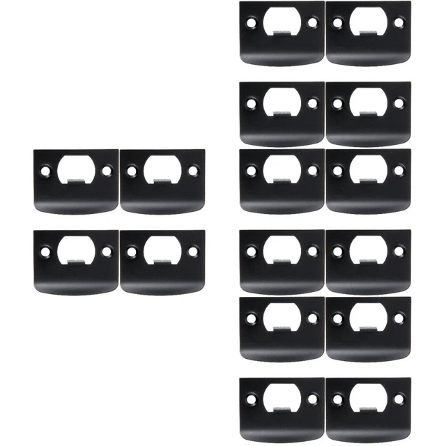 16 Pcs Deadbolt Full Lip Strike Black Plate Cam Block Stainless Steel