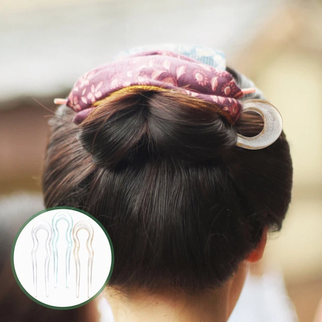 3 Pcs Vintage Hairpin Wedding 2 Prong Stick Chignon Steamed Stuffed Bun