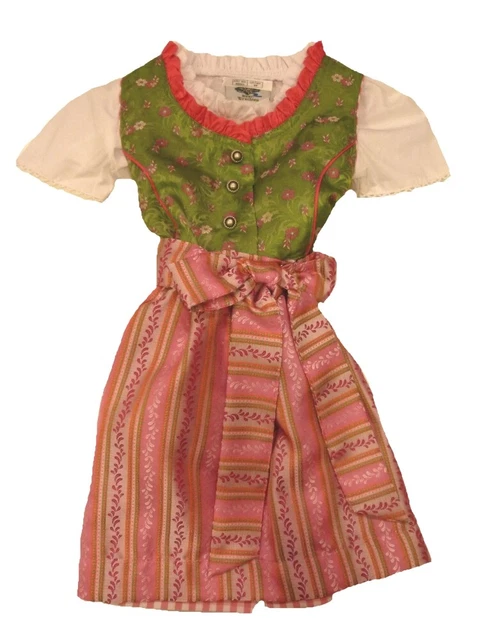 Bambini Dirndl per Party Con Camicetta E Grembiule Rosa/Verde Gr 80 104 110 128