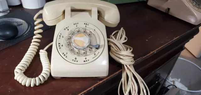Teléfono De Escritorio Con Esfera Giratoria Beige Bell-Western Electric (Año 1956) 500 De Colección