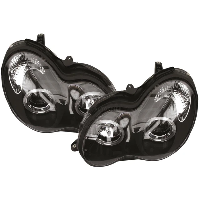 Set Fanali Mercedes W203 Bj 00-07 Chiaro/Nero Angel Eyes 1003189