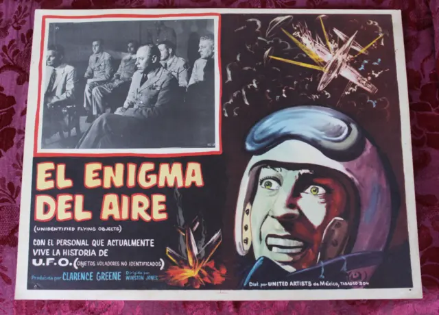 1956 UFO UNIDENTIFIED FLYING OBJECTS sci-fi MEXICAN LOBBY CARD RARE