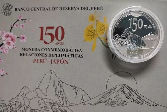 Perú Un Sol Moneda Plata 150 Años De Las Relaciones Diplomáticas Perú - Japón Unc 3