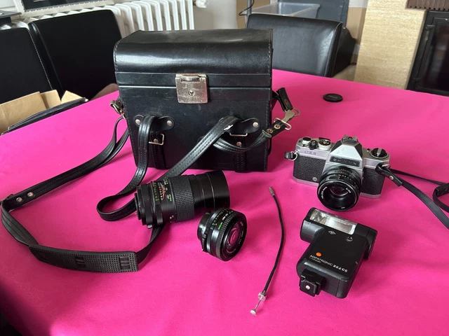 Appareil Photo Argentique Chinon CXII Noir - Bon état Avec Accessoires - Format 35mm Manuel