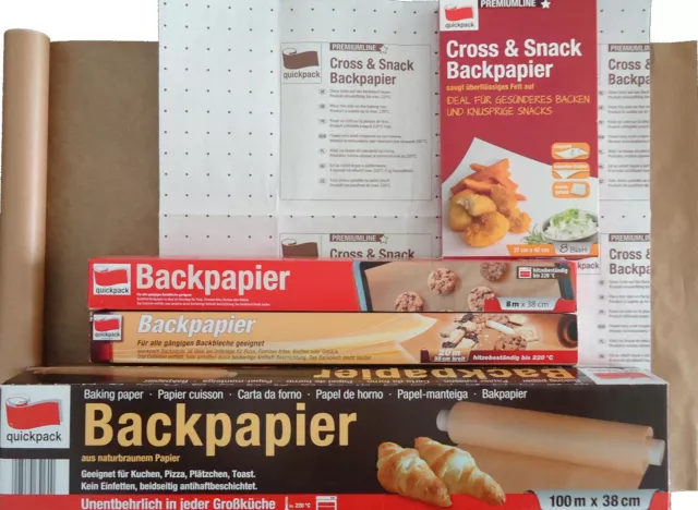 Backpapier Rolle,Cros&Snack Blätter,kein Dauerbackpapier,keine Backfolie,Öl,Fett