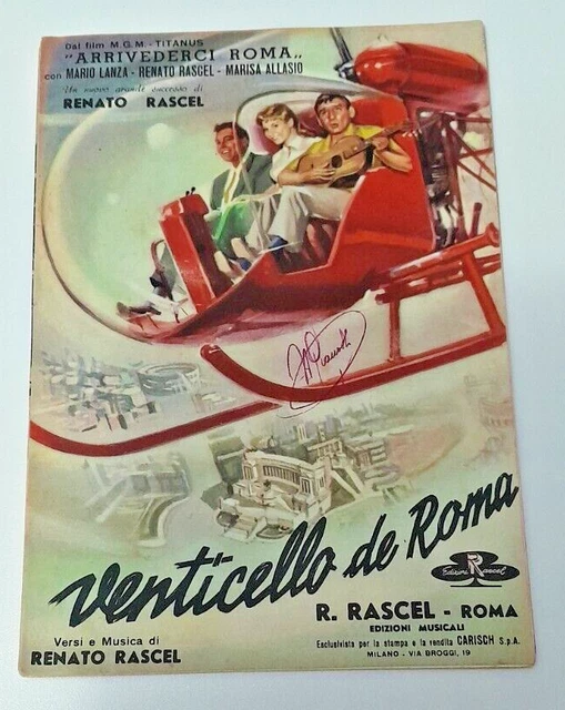 SPARTITO RENATO RASCEL Venticello de Roma - Dal film Arrivederci Roma ...