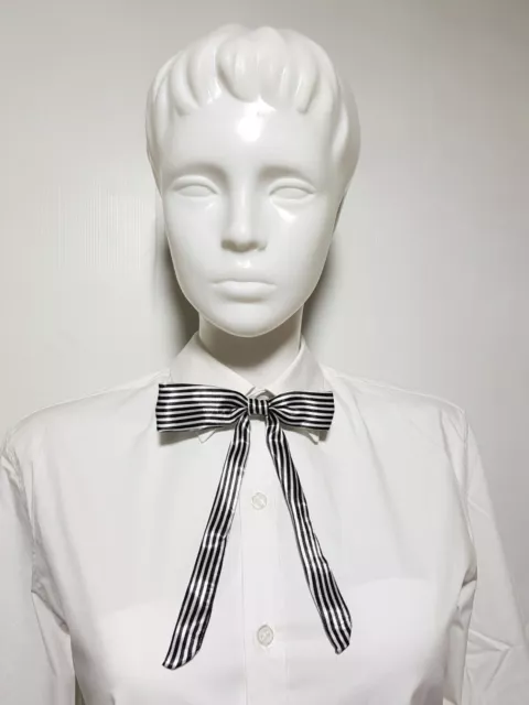New Claire's Girl's Women's Bow Tie Striped Butterfly Tiny Bowties Black White