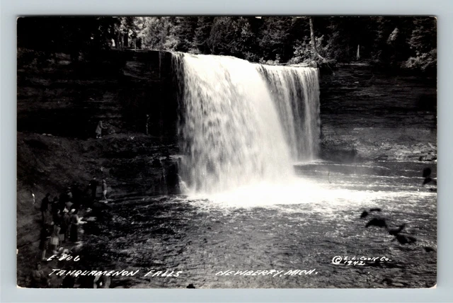 RPPC Newberry MI-Michigan, Tahquamenon Falls, Real Photo Vintage Postcard