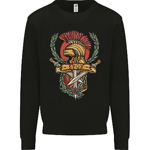 SPQR Helmet Gym Bodybuilding Training Top Mens Sweatshirt Jumper