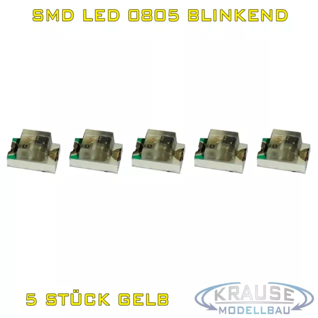 SMD BLINK LED 0805 gelb blinkend 5 Stück flash Blinklicht Modellbau KFZ EUR  2,99 - PicClick DE